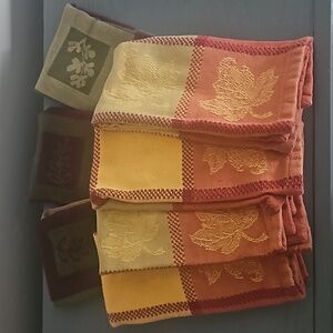 Set of 7 Fall Pampered Chef Cloth Napkins